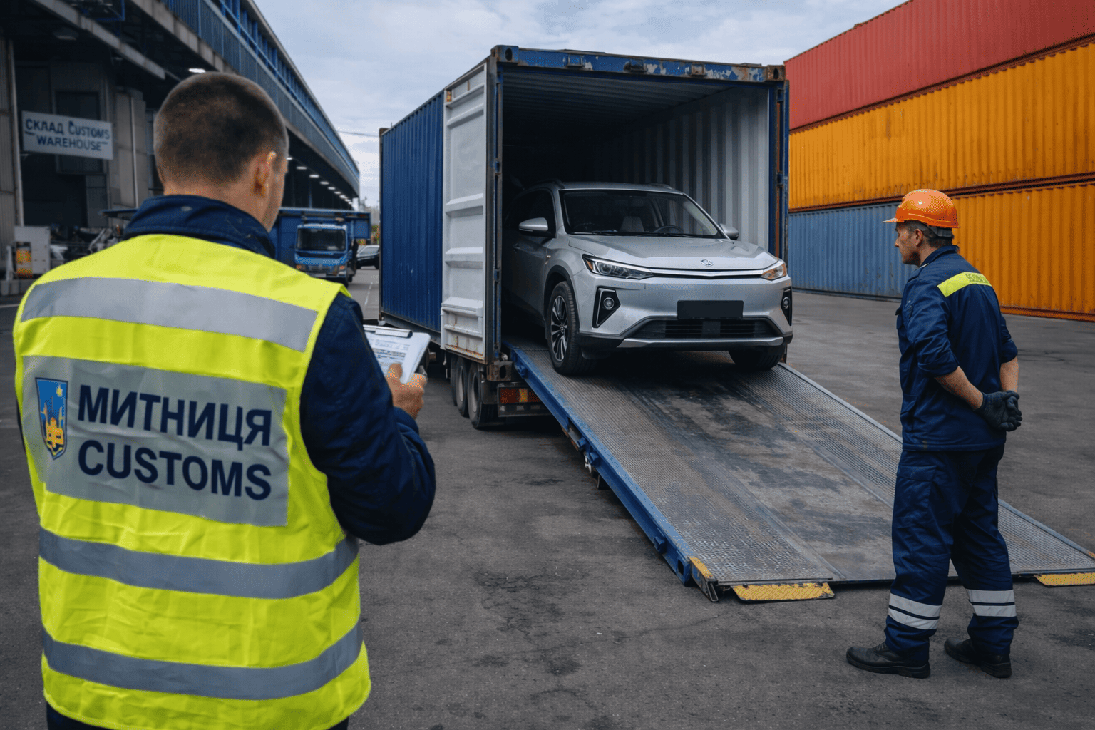 розмитнення автомобіля з Китаю під час вивантаження з контейнера в порту